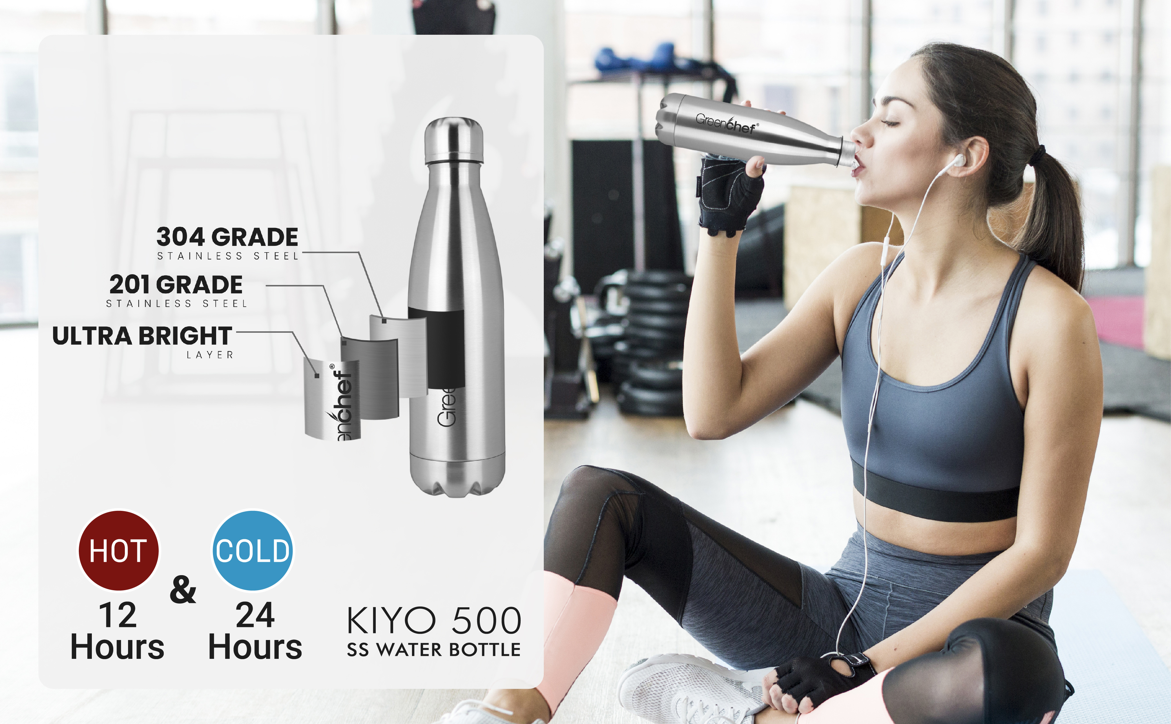 Water Bottle  500ML - KIYO 